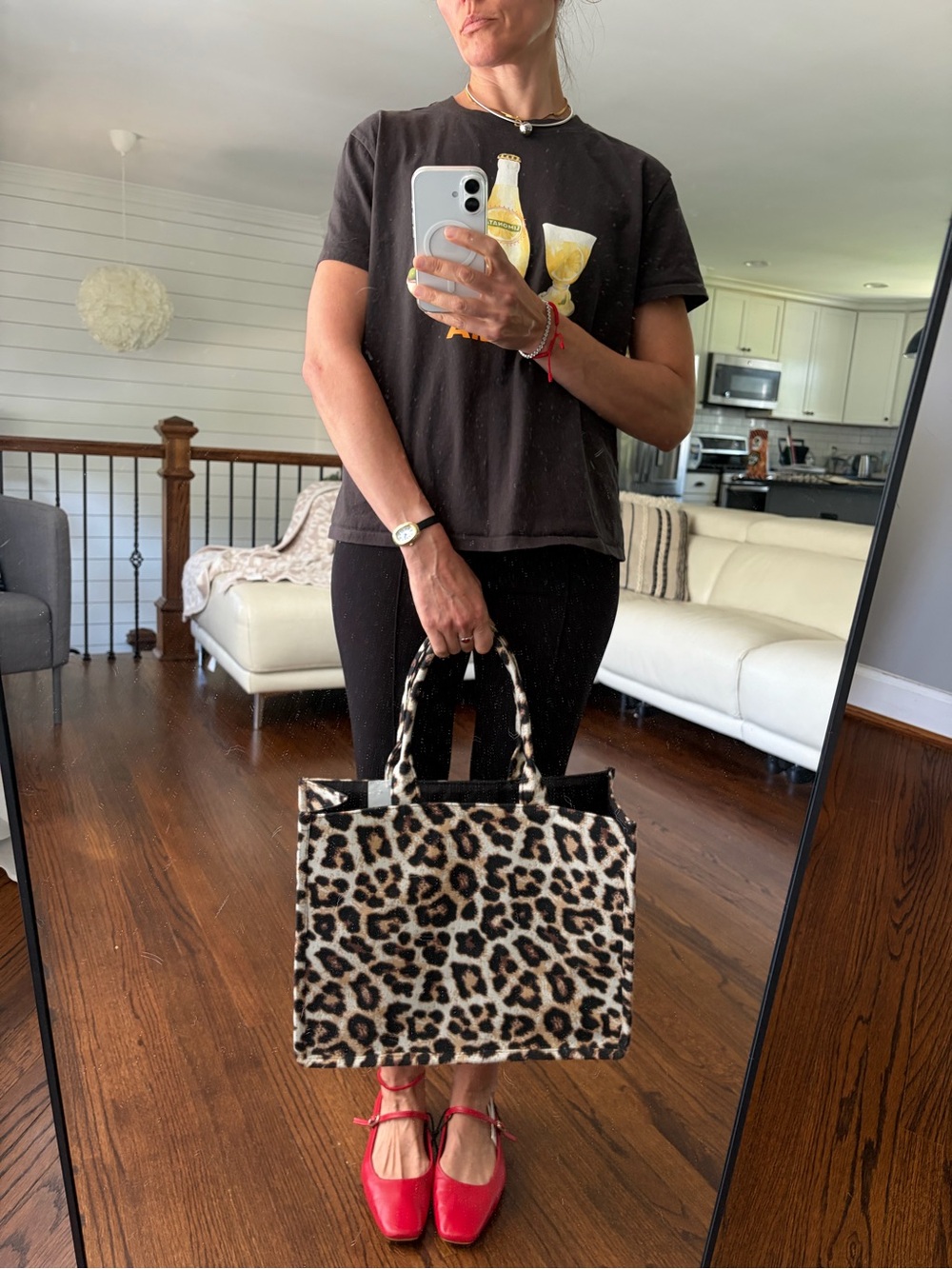 H&M Leopard Print Tote in Brown and Black